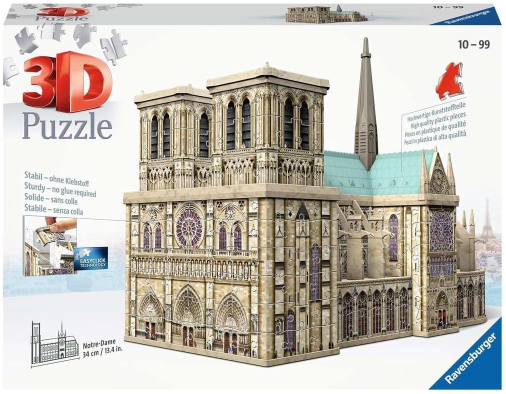 Ravensburger 3D Puzzle 12523 - Cathédrale Notre-Dame de Paris - 324 Teile - Notre-Dame zum selber Pu