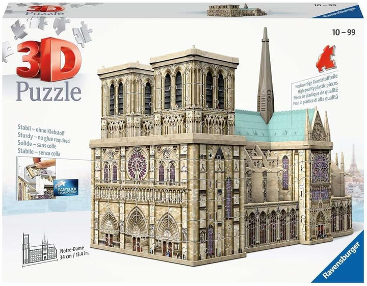 Ravensburger 3D Puzzle 12523 - Cathédrale Notre-Dame de Paris - 324 Teile - Notre-Dame zum selber Pu