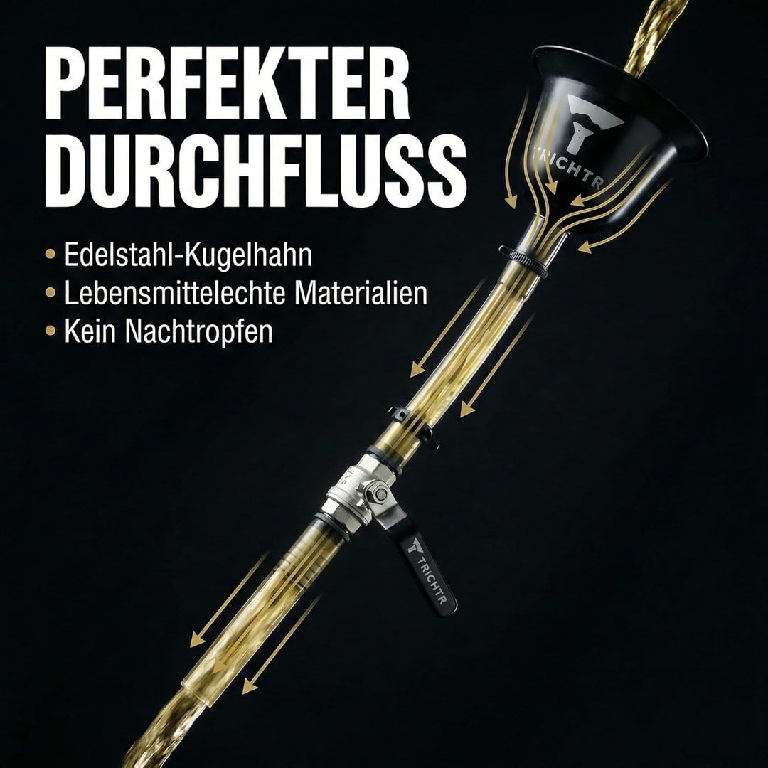 Striker – Premium Bierbong & Biertrichter mit Edelstahl-Kugelhahn – Beer Bong für JGA, Festivals & P
