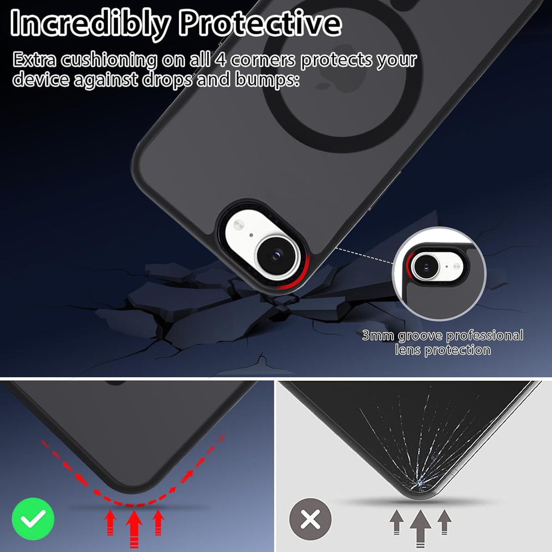 Yodege Magnetische Handyband für iPhone 16e 6,1" Hülle mit Band, Handyhülle Kompatibel mit MagSafe,