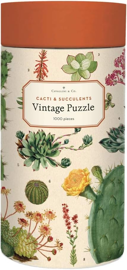 Cavallini Papers & Co. PZL/SUC Kakteen & Sukkulenten 1000 Teile Puzzle, Mehrfarbig/Meereswellen (Oce