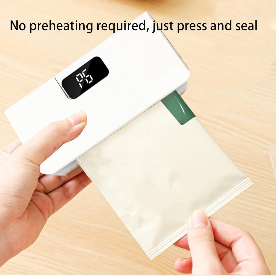 Mini Bag Sealer with Cutter And Magnet, 2 in 1 Portable Magnetic Snack Bag Sealer for Fridge Food St