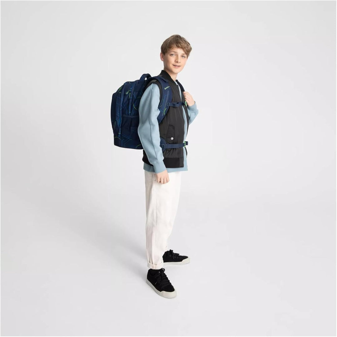 satch pack Schulrucksack Schulrucksack ab 5. Klasse ergonomisch 30L Stauraum standfest Organisations