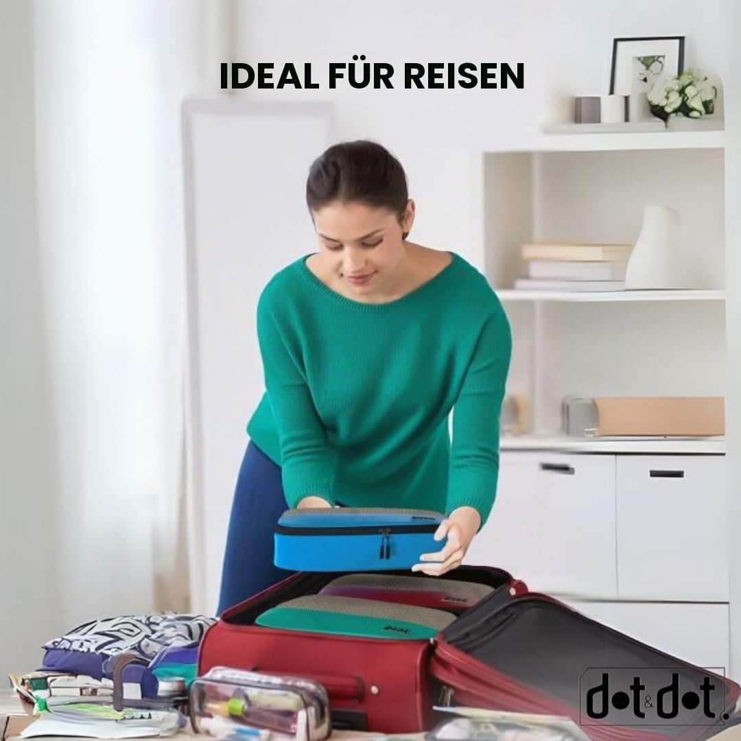 Packwürfel für Koffer und Handgepäck – Reise-Organizer mit 5 Stück – Taschen und Koffer Grösse M Meh