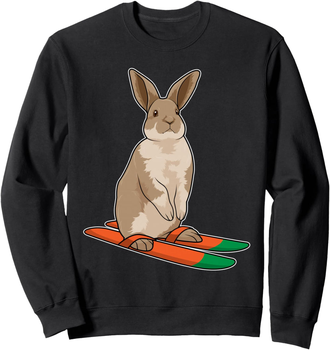 Hase Skifahrer Ski Wintersport Sweatshirt