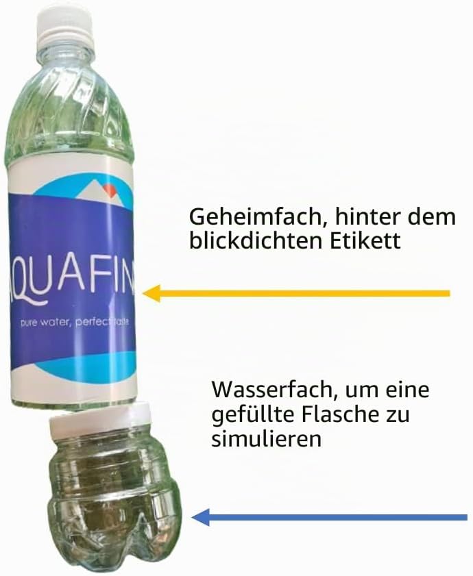 Geheimversteck aus echter Wasserflasche mit doppeltem Boden
