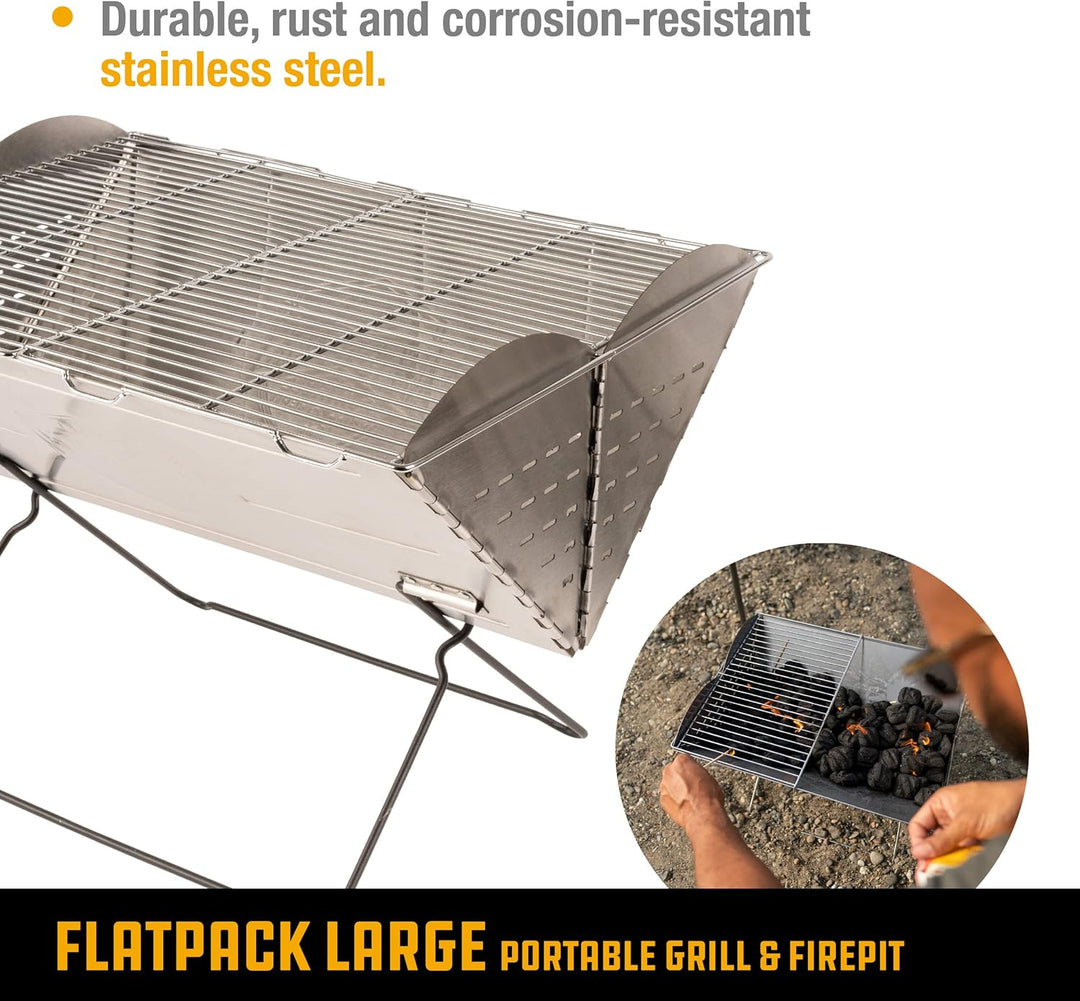 UCO Flatpack Large - Tragbarer Grill und Feuerstelle aus Edelstahl