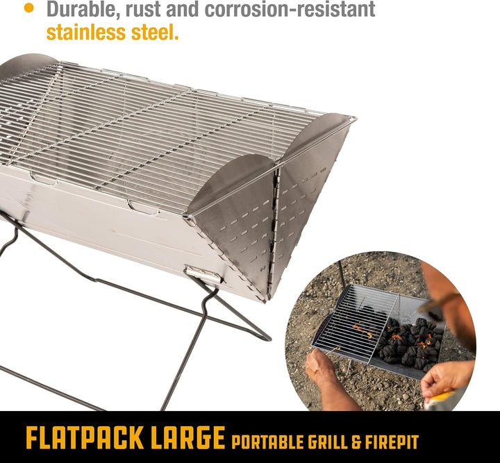 UCO Flatpack Large - Tragbarer Grill und Feuerstelle aus Edelstahl