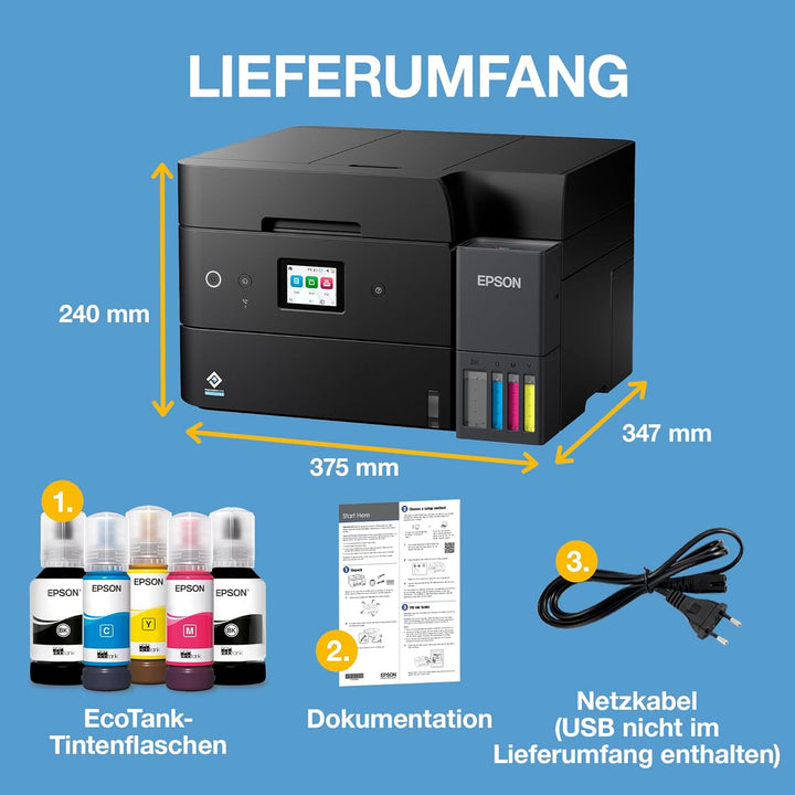 Epson EcoTank ET-4955 A4-Multifunktionsdrucker mit Wi-Fi & AirPrint Tintentank, automatischem Dokume