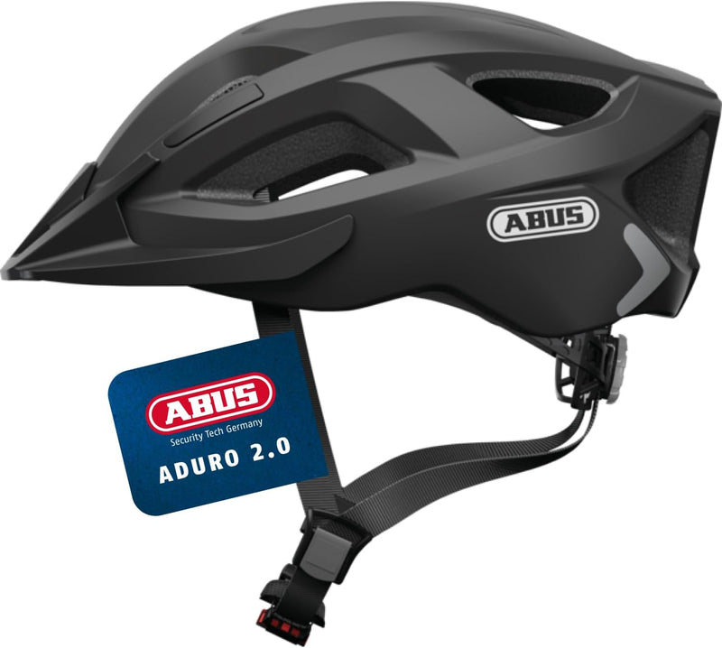 ABUS Stadthelm Aduro 2.0 - Allround-Fahrradhelm mit Licht - in sportivem Design für den Stadtverkehr