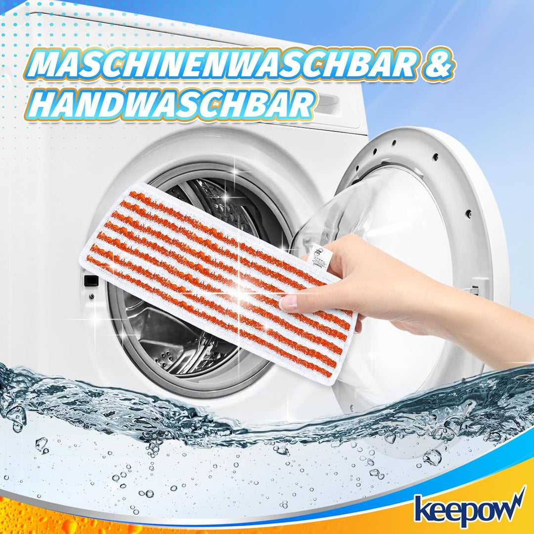 KEEPOW 8 Stück für Vileda Steam PLUS XXL Dampfreiniger Ersatzbezüge, Waschbar Ersatzbezug für Vileda