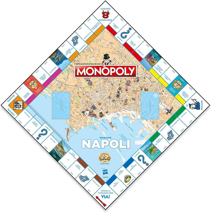 Winning Moves Monopoly Napoli, Ricomincio da 3, italienische Ausgabe, Brettspiel, Sammlerstück