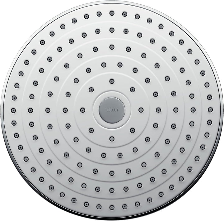 hansgrohe Raindance Select S 240 Duschkopf, Kopfbrause für Deckenmontage, 2 Strahlarten, Weiss/Chrom