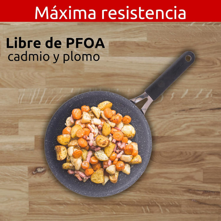 Lagostina Tempra Mineral Antihaft-Pfanne aus Stahl und Aluminium mit Mineralien-Beschichtung + Ø 20