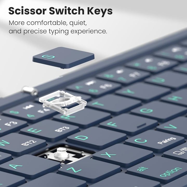 Nillkin Faltbare Bluetooth Tastatur mit Touchpad, kabellose Wiederaufladbare Klapptastatur mit Ziffe