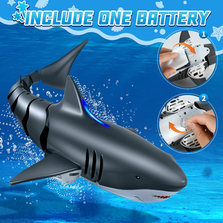 Kiztoys Ferngesteuertes Hai-Spielzeug, 2.4GHz RC Boot Simulation Hai, Shark Spielzeug Pool Wasserspi