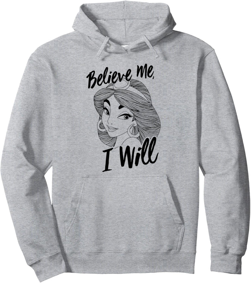 Disney Aladdin Jasmine Believe Me I Will Outline Portrait Pullover Hoodie