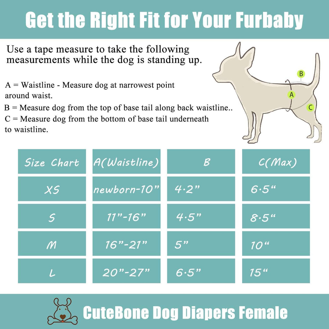 CuteBone Hundewindeln für Weibliche Welpen, Waschbar und umweltfreundliche Damenbinden Höschen für U