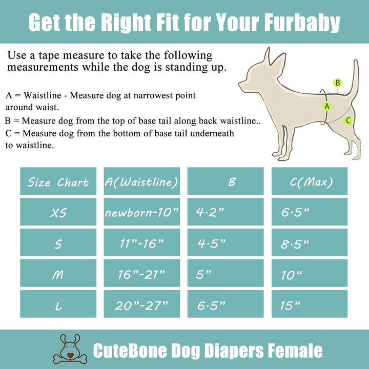 CuteBone Hundewindeln für Weibliche Welpen, Waschbar und umweltfreundliche Damenbinden Höschen für U