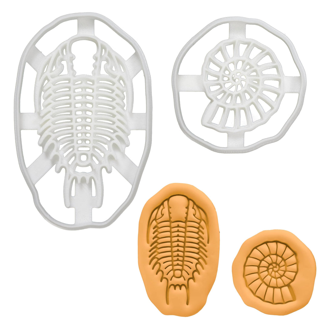 2er Set Ausstechformen (Formen: Ammonit & Trilobiten), 2 Teile, Bakerlogy