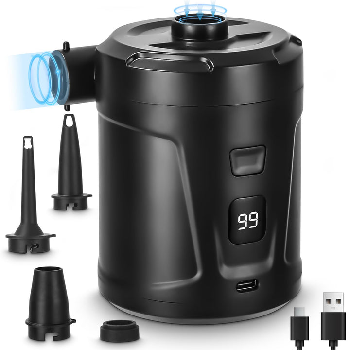 Elektrische Luftpumpe,5200mAh Wiederaufladbare Akku Luftpumpe,Mini Luftpumpe Elektrisch Inflator mit