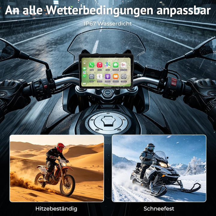 W722TPMS 7 Zoll Motorrad CarPlay Display mit TPMS &amp; Android Auto