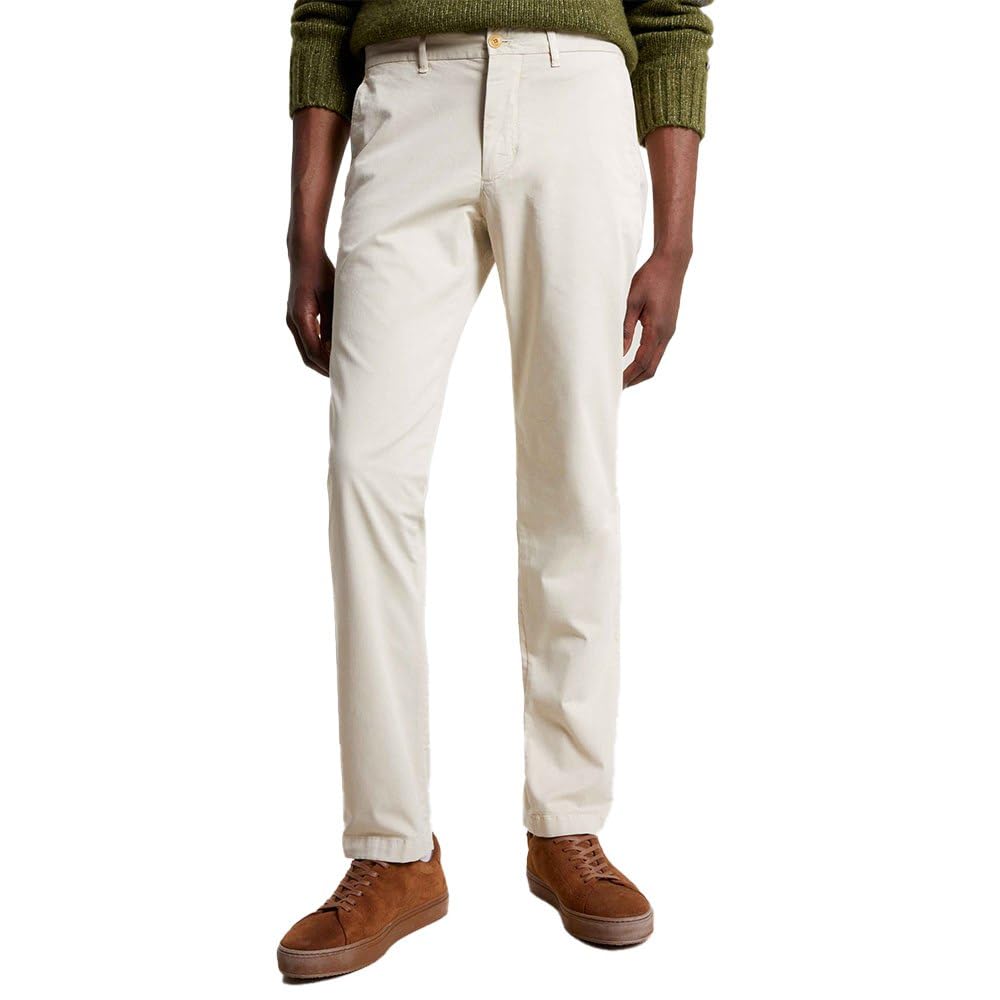 Tommy Hilfiger Herren Gewebte Hosen 30W / 34L Beige (Bleached Stone), 30W / 34L Beige (Bleached Ston