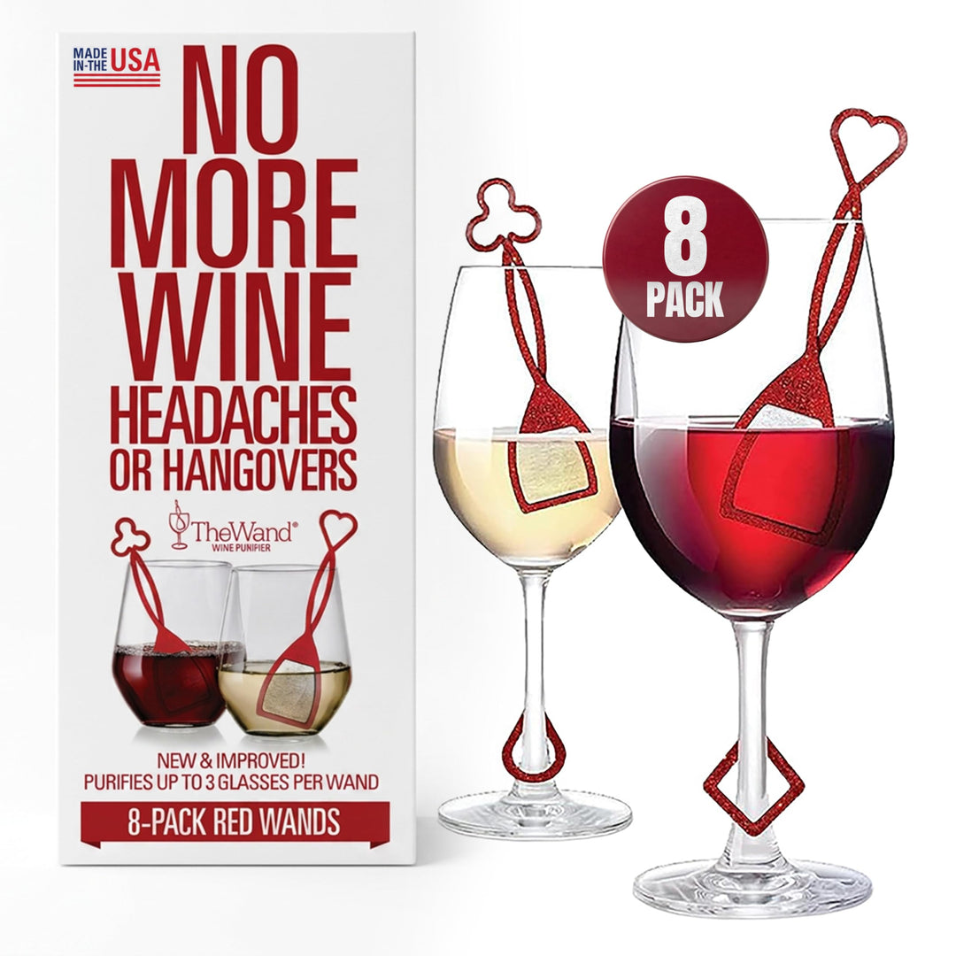PureWine Weinfilter „The Wand“ mit Weinglas-Anhänger | Entfernt Histamine & Sulfite – Weniger Kopfsc