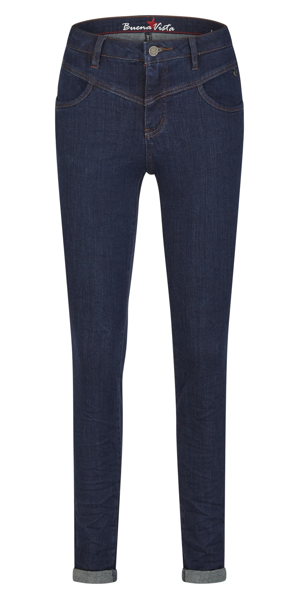 Buena Vista Damen Jeans Malibu Cropped Cozy S Raw Blue, S Raw Blue