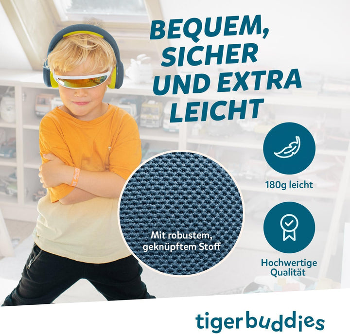 tigermedia tigerbuddies Bluetooth Kopfhörer Kinder | Faltbare Kinder Kopfhörer ab 4 Jahren | Mit Lau