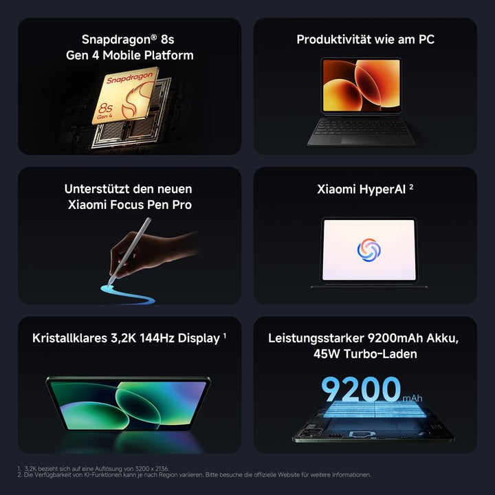 XIAOMI Pad 8 Tablet 11.2 Zoll, 8+256GB Speicher, 9200mAh Akku, Blau | Snapdragon® 8s Gen 4, 3.2K 144