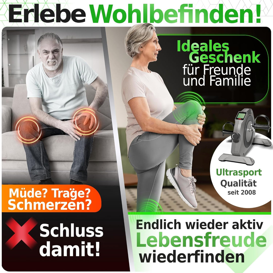 Ultrasport Mini Bike 2in1/3in1, Mini-Heimtrainer, Arm- und Beintrainer, Heimtrainer, Pedaltrainer fü