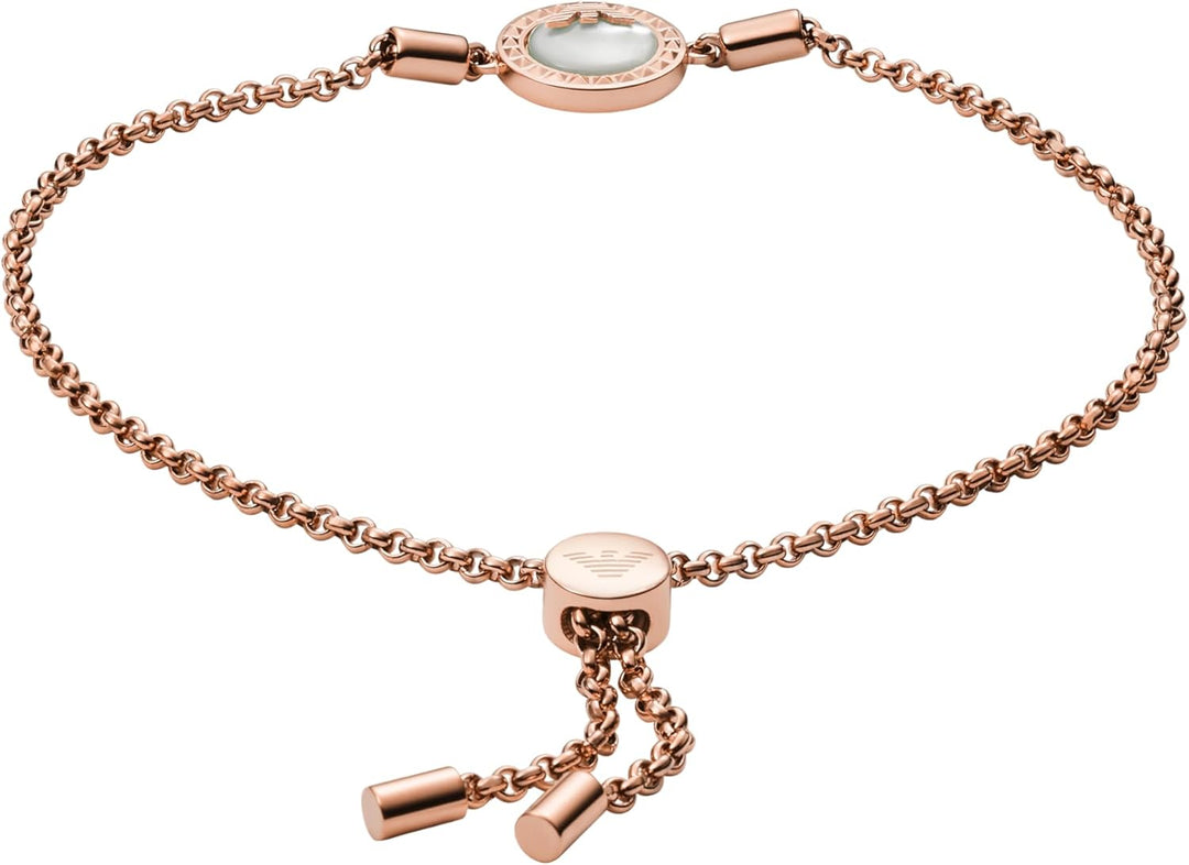 Emporio Armani Armband Für Frauen, Länge: 165-235mm / Grösse: 12X12X3mm Rose Gold Edelstahlarmband,