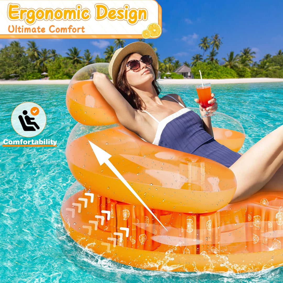 COOLJOYA Wasserhängematte Aufblasbares Schwimmbett Pool Lounger Floats Luftmatratze Pool Schwimmende