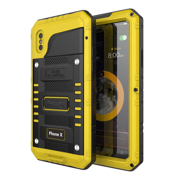 Beeasy Hülle Kompatibel mit iPhone X/XS, Wasserdicht Outdoor Stossfest Handy Case Militärstandard Sc