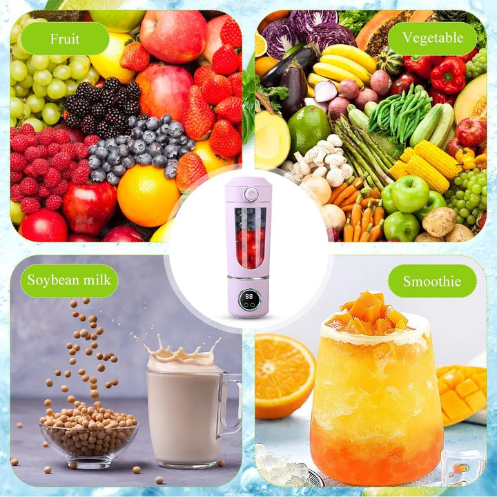 Tragbarer Mixer, Mini Standmixer Blender, 700ml Tragbarer Mixer Smoothie Maker, With 12 Stainless St