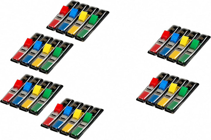 Post-it 683-4+2 Index Mini Promotion (11,9 x 43,2 mm, 24 x 35 Haftstreifen) rot, blau, gelb, grün &