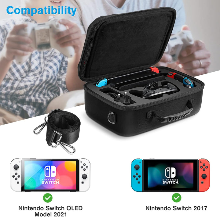 Fintie Tasche Kompatibel mit Nintendo Switch/Switch OLED Modell, Deluxe Hartschalen Tragetasche Hüll