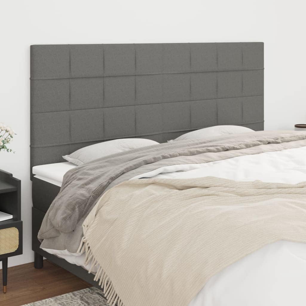 vidaXL Kopfteil 4 STK., Bettkopfteil mit Holzbeinen, Höhenverstellbar Polsterkopfteil für Bett, Bett