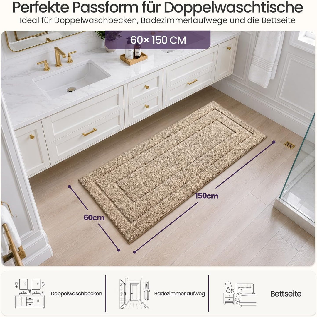 DEXI Badematte rutschfeste, weicher Mikrofaser Badezimmerteppich, saugfähiger Badteppich, maschinenw