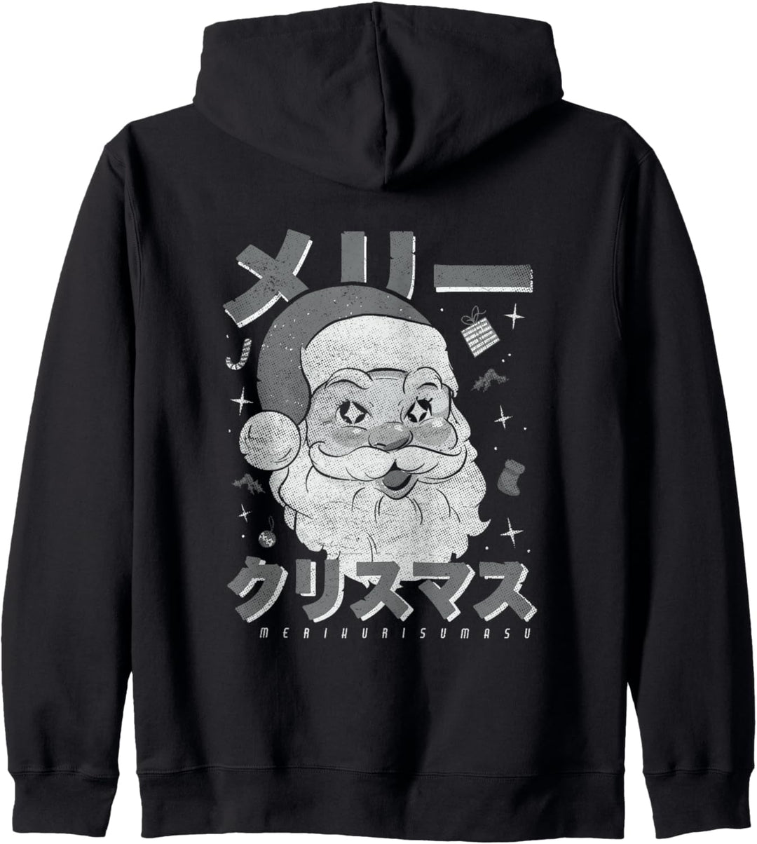 Japanischer Kawaii Santa Weihnachtsmann Frohe Weihnachten Kapuzenjacke