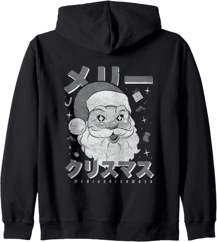 Japanischer Kawaii Santa Weihnachtsmann Frohe Weihnachten Kapuzenjacke
