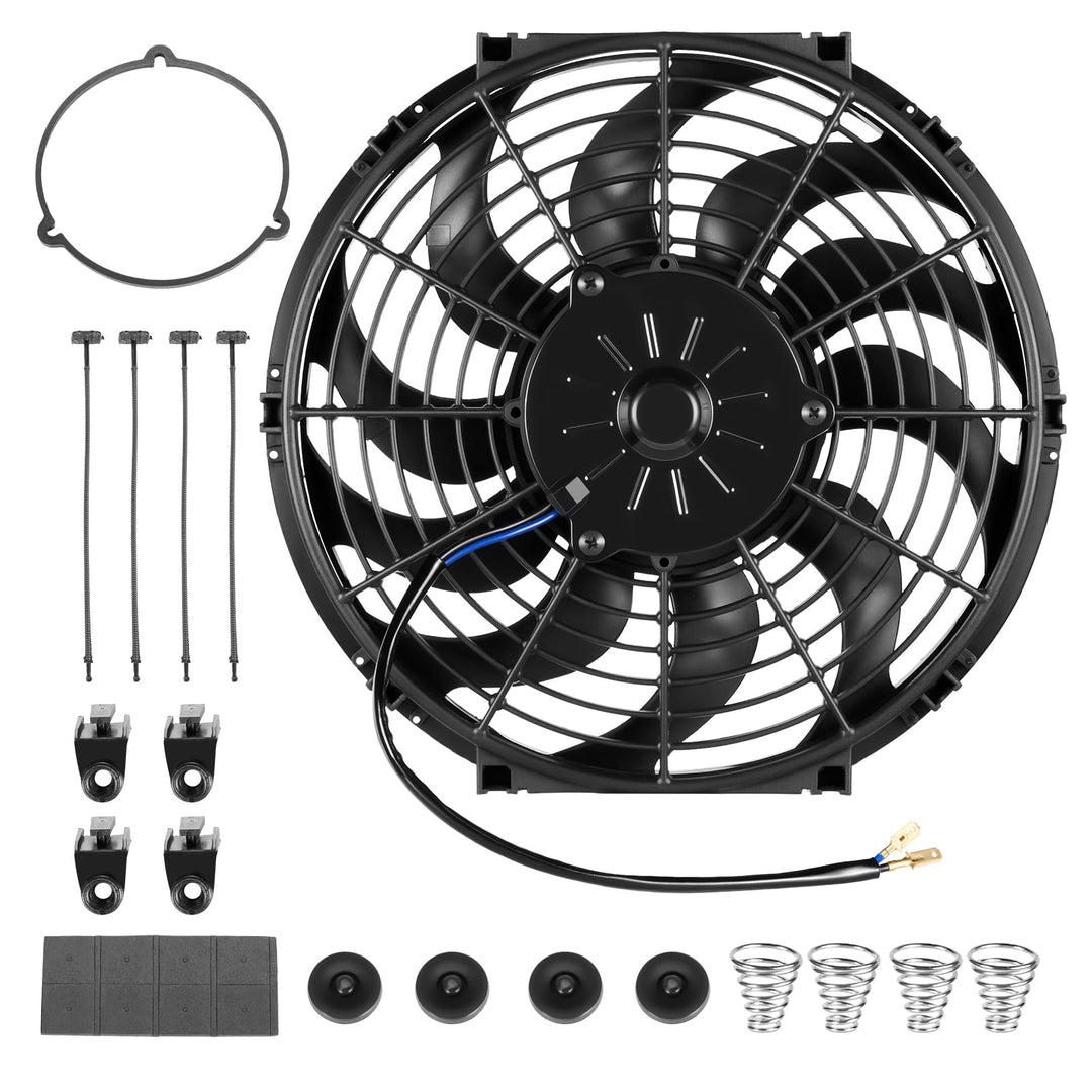 BDFHYK 12 Zoll 12V 80W Universal Auto Kühlerlüfter Kühlgebläse Elektrischer Lüfter Motorlüfter Slim