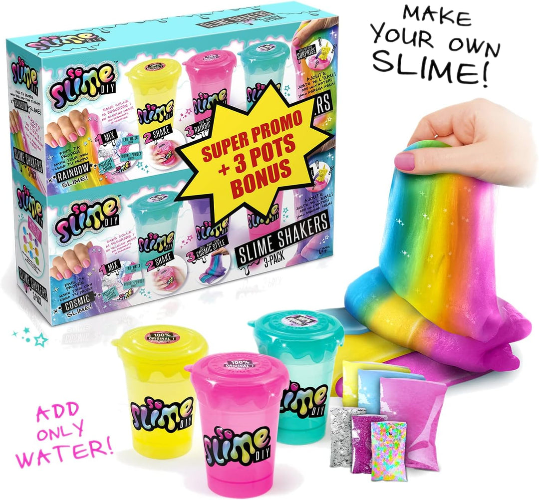 CANAL TOYS So Slime 3 Töpfe Plus 3 Bonusgläser, Mehrfarbig, Einheitsgrösse