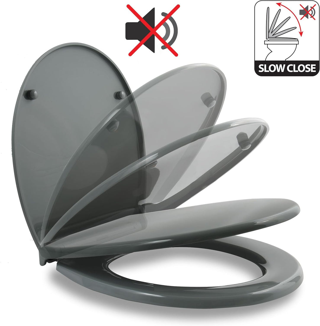 spirella Toilettendeckel oval Klodeckel mit Quick-Release-Funktion und Softclose Absenkautomatik. An