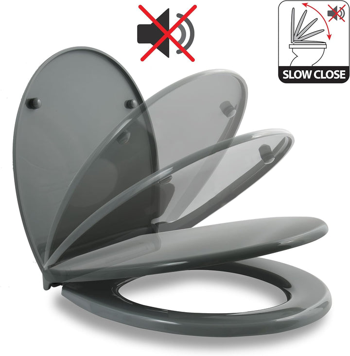 spirella Toilettendeckel oval Klodeckel mit Quick-Release-Funktion und Softclose Absenkautomatik. An