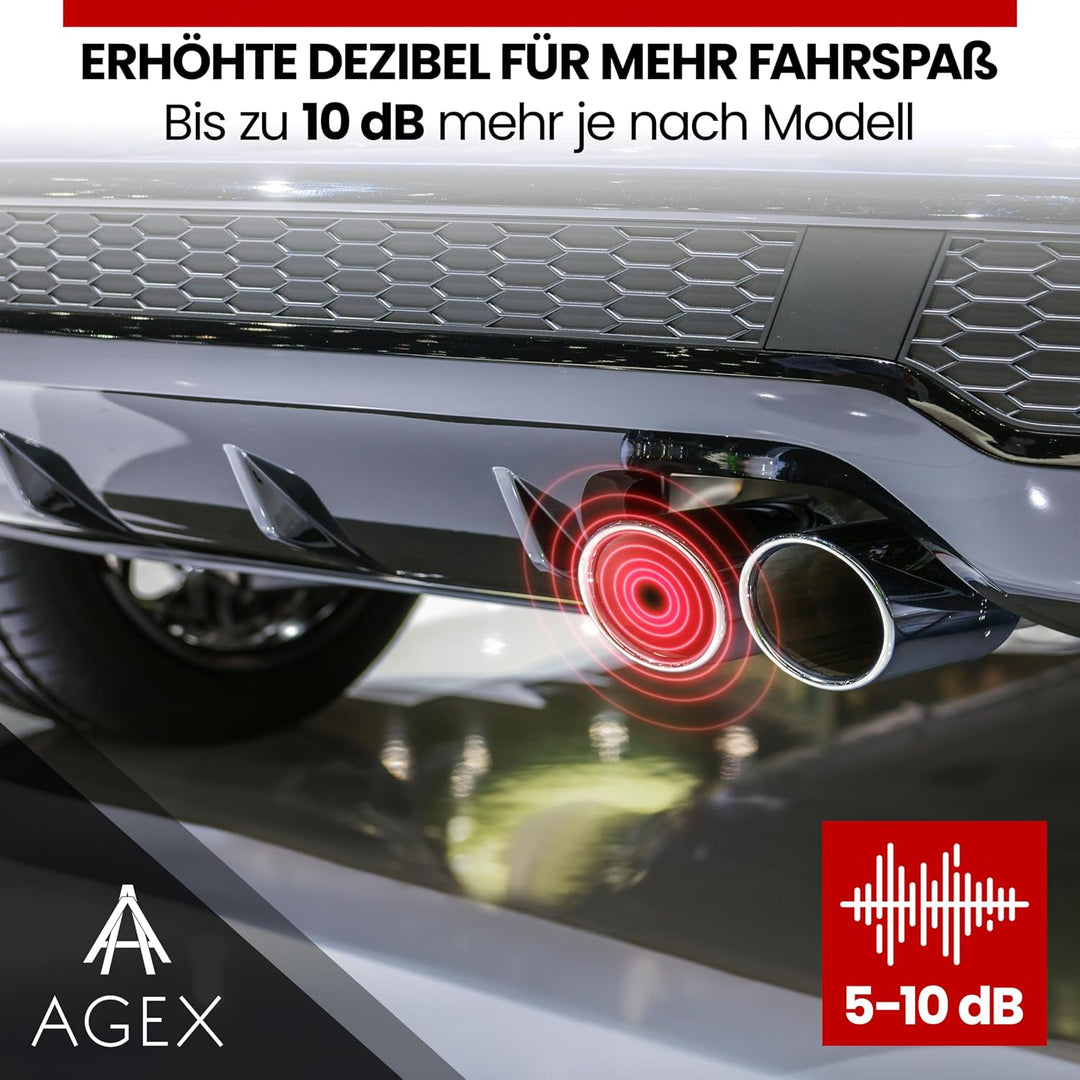AGEX Mittelschalldämpfer MSD Attrappe für den Seat Leon Cupra 265/280/290/300 | Edelstahl gebürstet