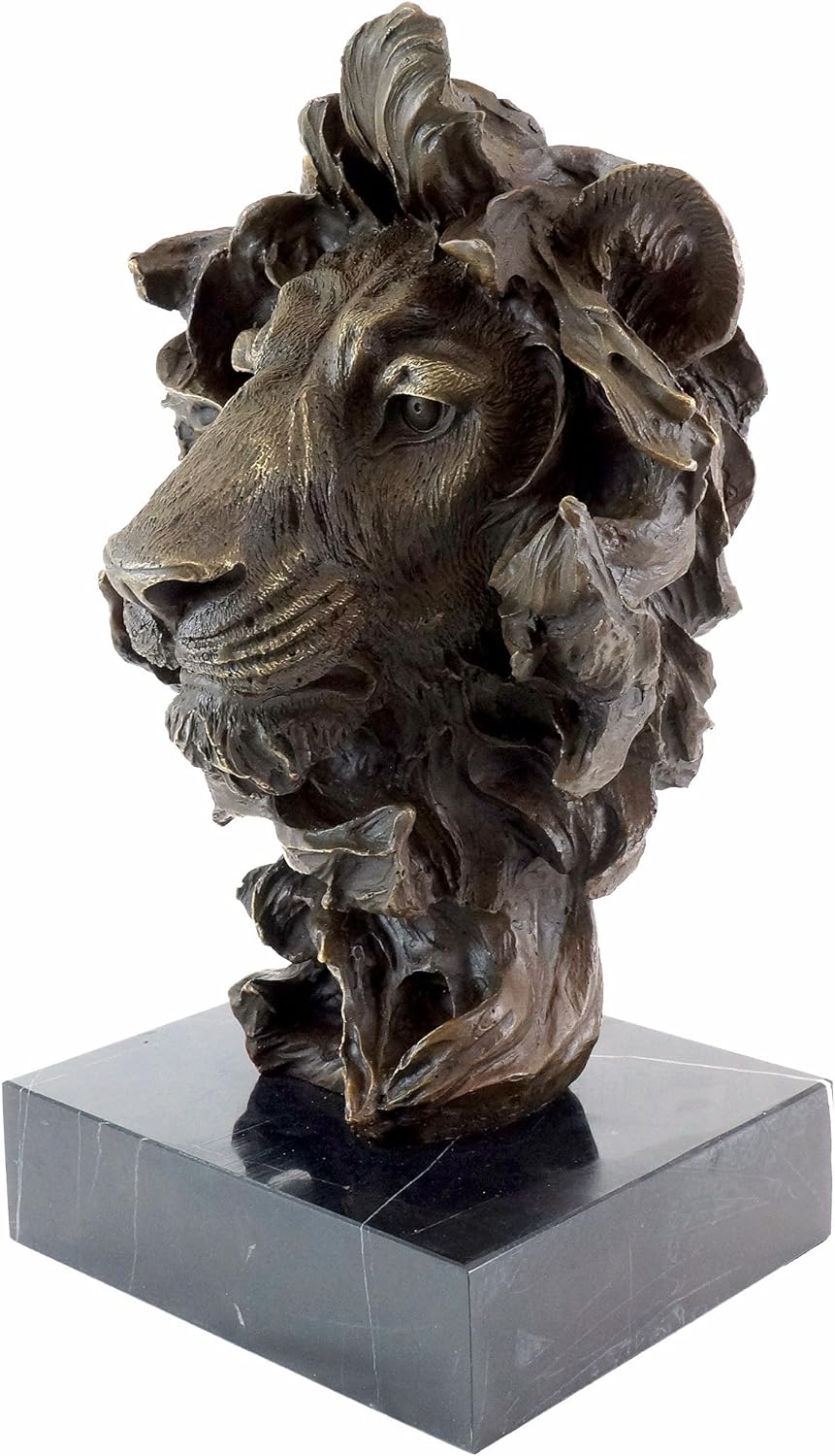 Kunst & Ambiente - Tierbronze - Abstrakter Löwenkopf - Modern Art Skulptur - signiert Milo - Löwensk