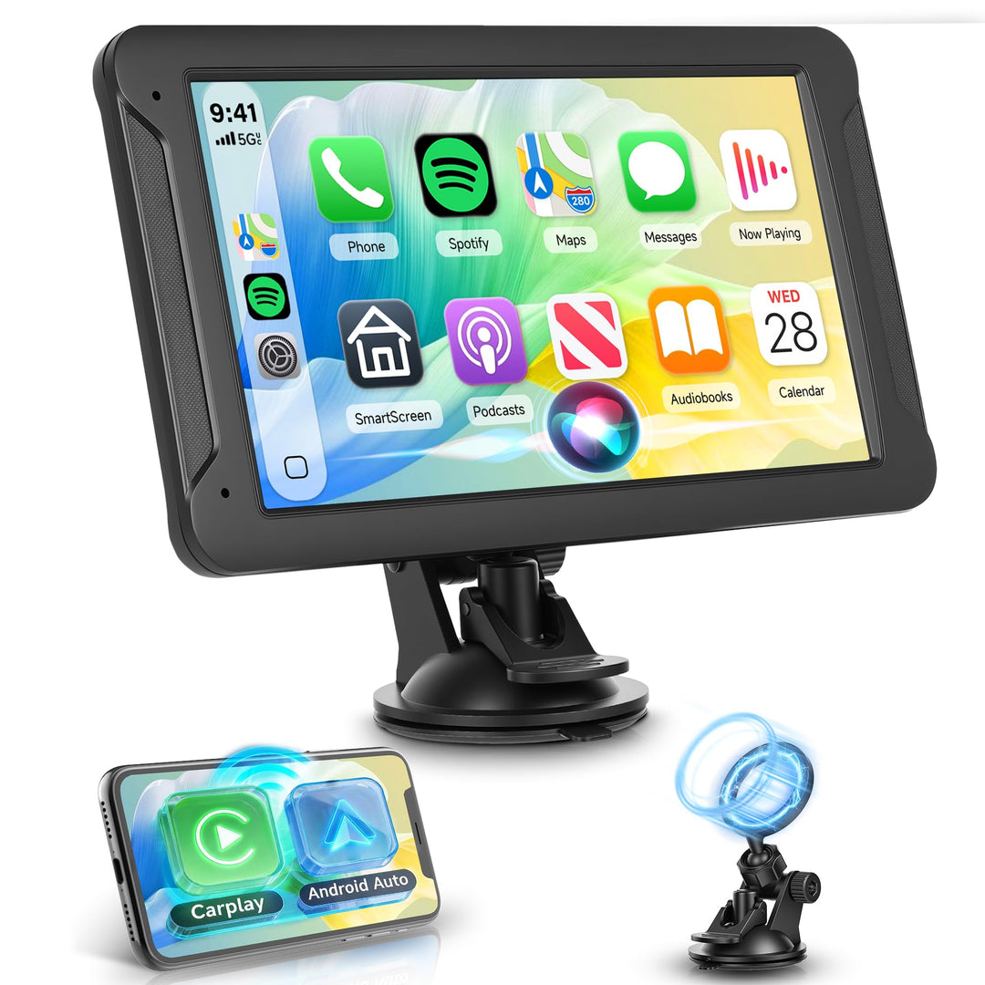 Wireless Carplay &amp; Android Auto Display, Tragbar Autoradio mit 7 Zoll HD IPS Touchscreen Carplay Dis