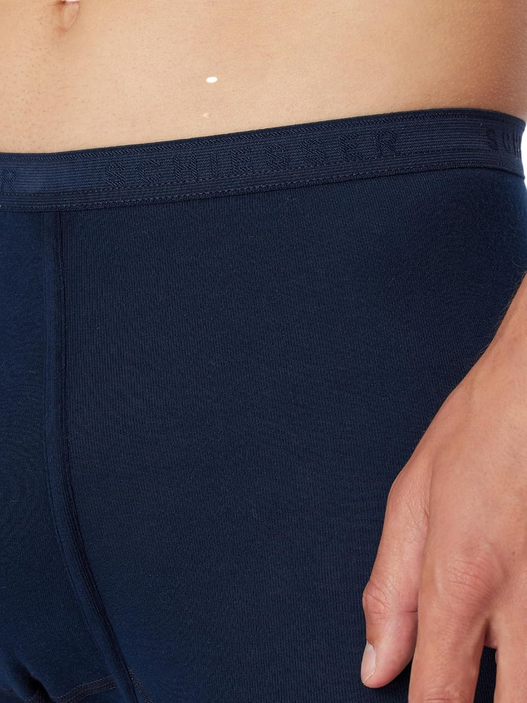 Schiesser Herren lange Unterhose mit Eingriff - Original Feinripp XL Navy_005135, XL Navy_005135
